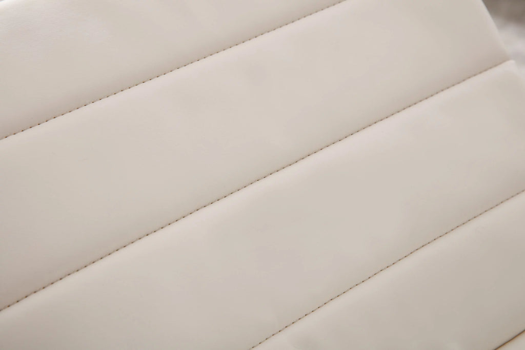 CoSoTower Rocking Leisure Bench Faux Leather Curved Sofa, White & Black T44031