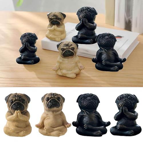 Meditating Pug Statue Large Garden Ornament k7