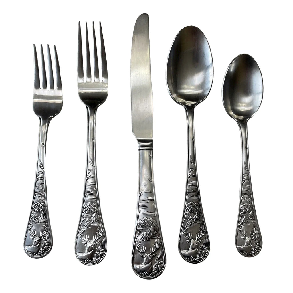 Cambridge Silversmiths Deer Stainless Steel 20pc Flatware Set D630
