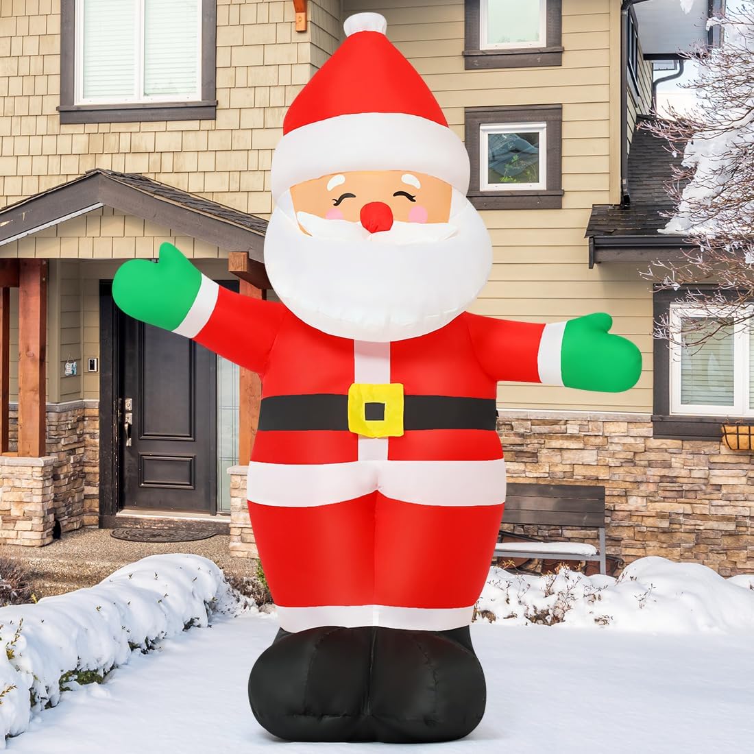Christmas Inflatables Santa Claus Outdoor Yard Decor with LEDs a7