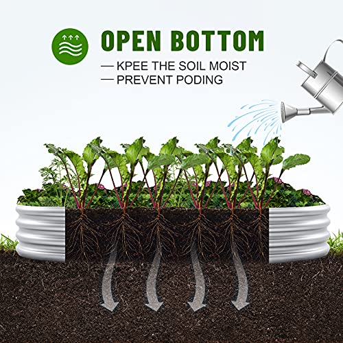 Galvanized Raised Garden Bed Kit Oval Metal Planter Box k7m