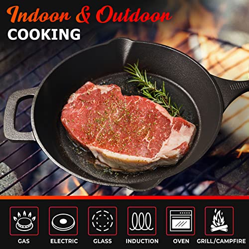 Mueller Pre-Seasoned Heavy-Duty Cast Iron Skillet 10-Inch X783738