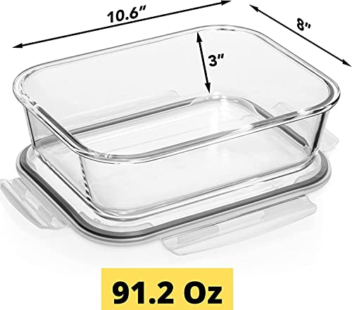 Razab 2700ml Glass Food Storage Container with Airtight Lid N950601