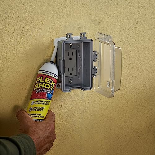 Flex Shot Rubber Adhesive Sealant Caulk, 8 oz, White C181