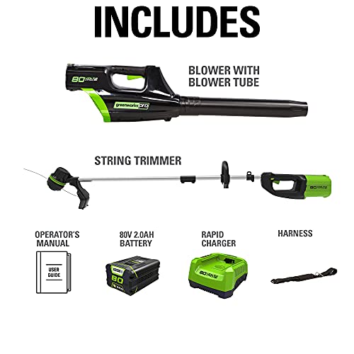 Cordless Brushless String Trimmer and Leaf Blower Combo with Battery Charger k7