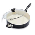 GreenPan Rio Healthy Ceramic Nonstick 5QT Saute Pan Jumbo Cooker with Helper Handle and Lid, PFAS-Free, Dishwasher Safe, Turquoise