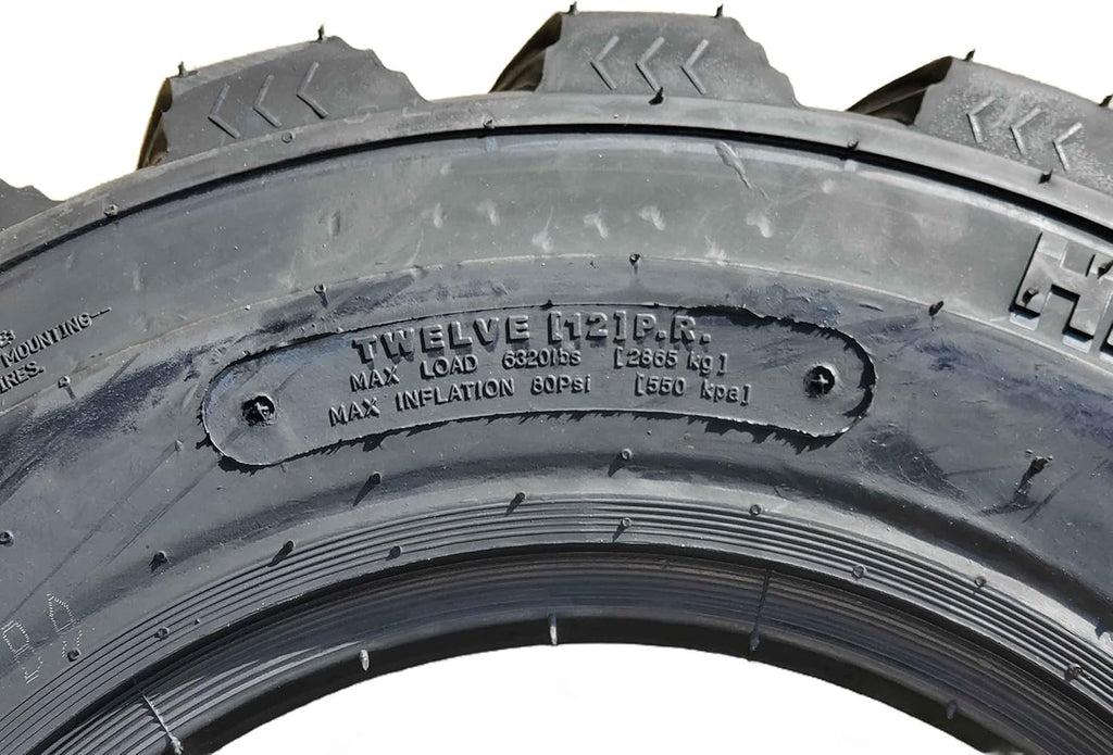 Heavy Duty 12-16.5 12 Ply Skid Steer Tire with Rim Guard Y9649