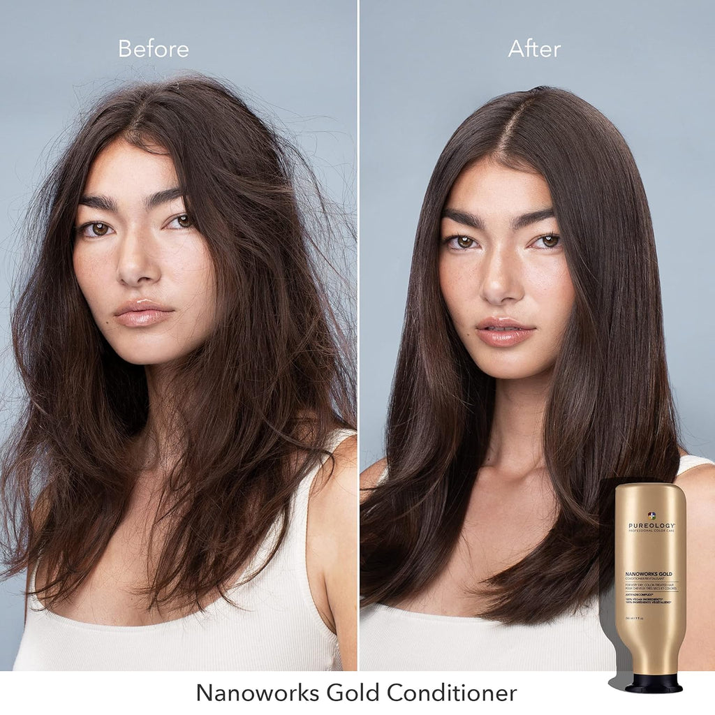 Pureology Nanoworks Gold Shampoo & Conditioner Bundle for Color-Treated Hair, Sulfate-Free, 33.8 Fl Oz U47040