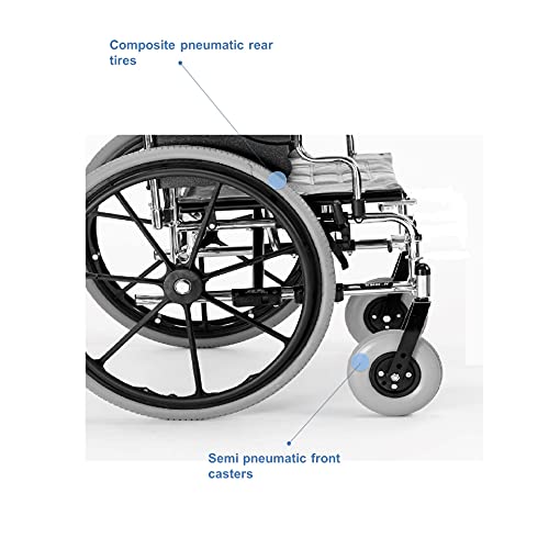 Manual Folding Wheelchair 22 Inch Seat Desk Arms q7
