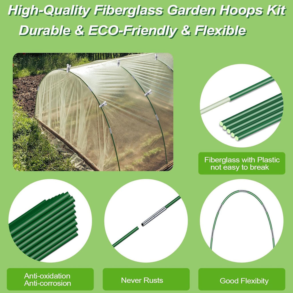 Garden Hoops Grow Tunnel 8FT Greenhouse Hoops for Raised Beds a7