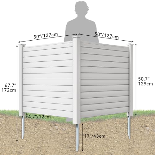 Air Conditioner Fence Privacy Screen 2 Panels Outdoor Enclosure k7