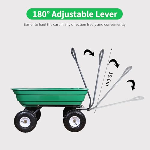 Poly Garden Dump Cart with Rotating Handle and No-Flat Tires k7m