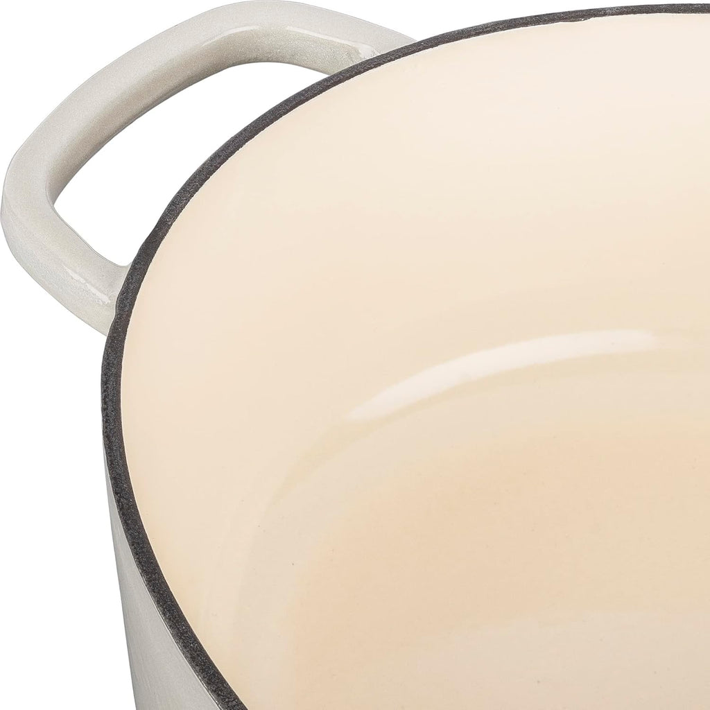 BALLARINI Bellamonte Cast Iron 5-qt Oval Dutch Oven, Crema White X21632