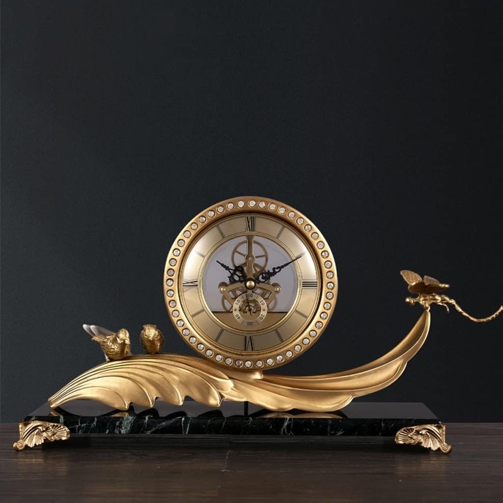 Brass Desk Clock Silent Modern Creative Ornament M6959