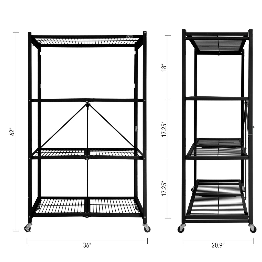 Origami Large 4-Tier Heavy-Duty Rack with Casters Red 7k