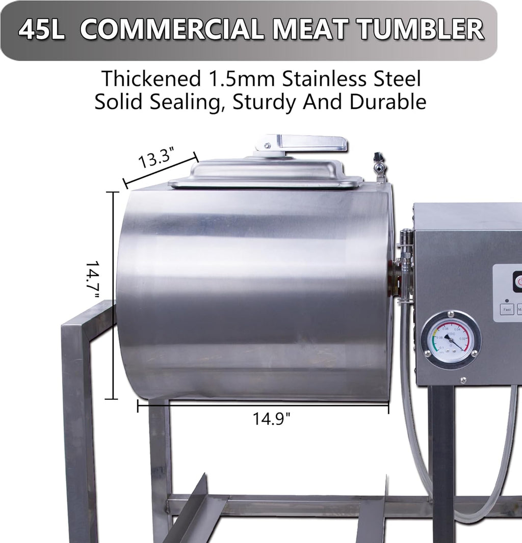 Hakka Commercial Meat Tumbler 90lb Vacuum Curing Machine Stainless Steel H975