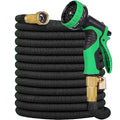 50 ft Expandable Garden Hose, New Flexible Expanding Hose with 10-Function Spray Nozzle, 3/4" Solid Brass Fittings Leakproof Design, Retractable Latex Core, All New 2024 Expandable Water Hose