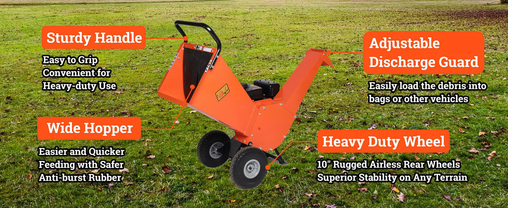Wood Chipper Shredder Mulcher 7HP Gas Powered Compact 3 Inch Max Capacity a7