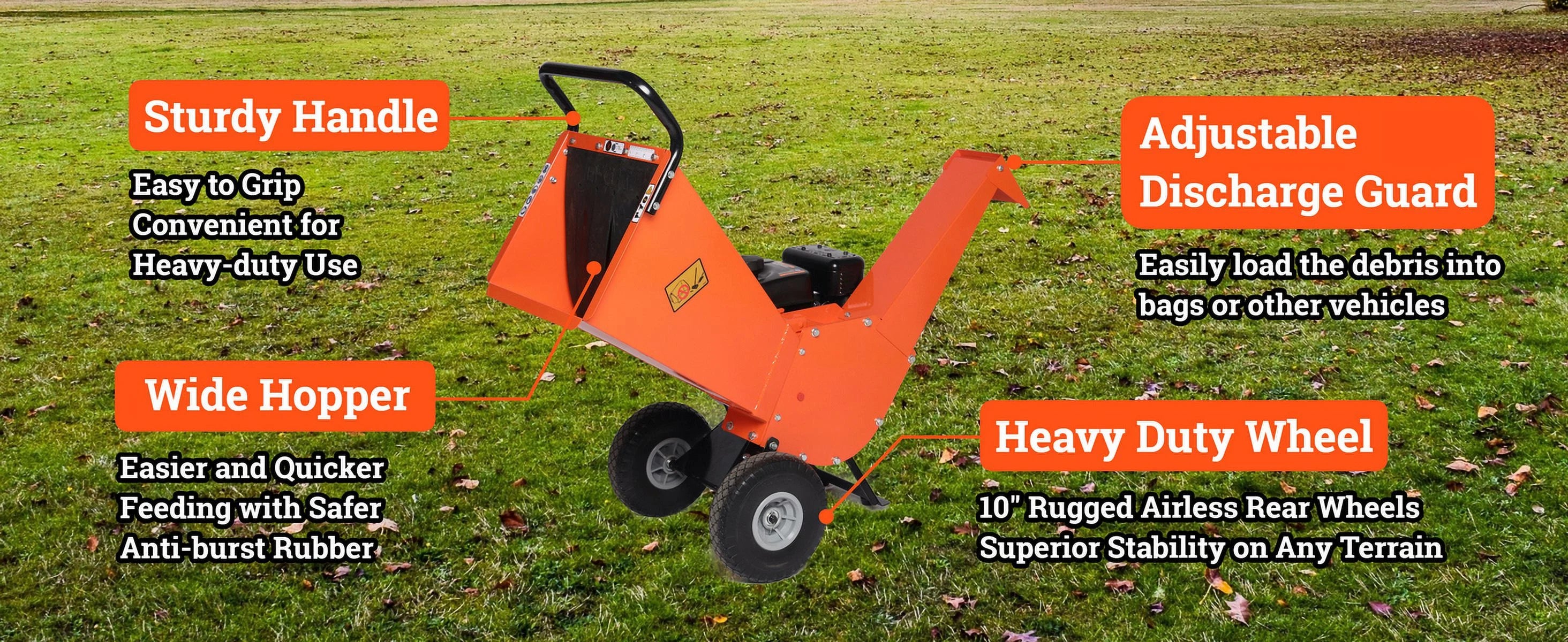 Wood Chipper Shredder Mulcher 7HP Gas Powered Compact 3 Inch Max Capacity a7