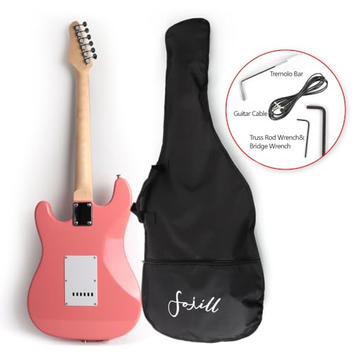 Electric Guitar 39 Inch Maple Neck Rosewood Fretboard Pink a7