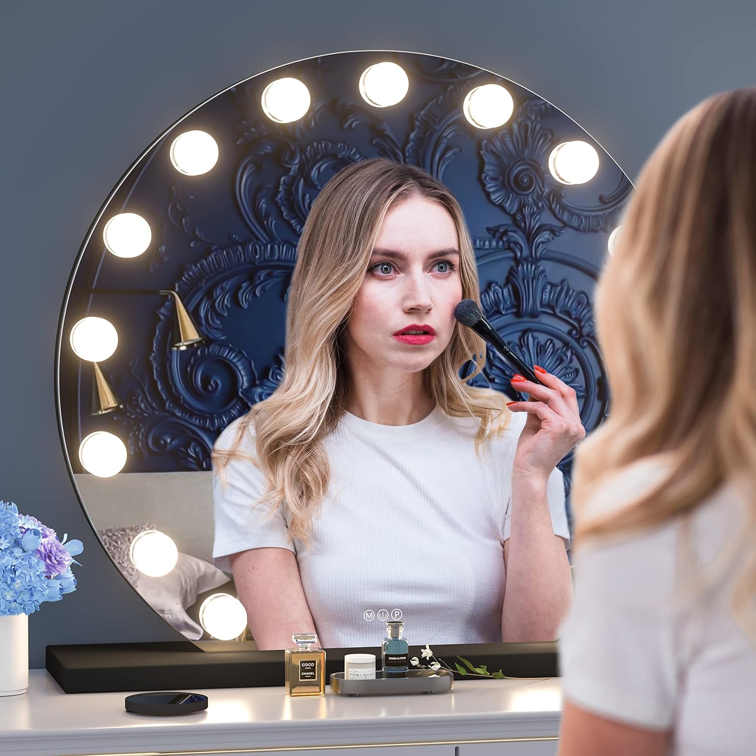 Vanity Mirror with Lights 32x28 10X Magnification Touch Dimmable k7