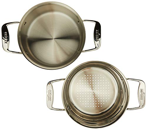All-Clad D5 Brushed Stainless Steel 3-Quart Casserole with Lid and Steamer D999602