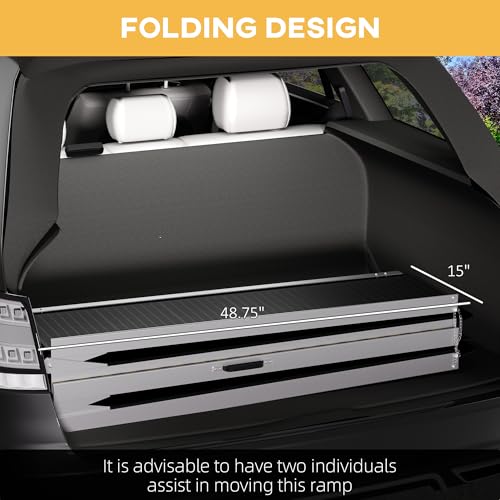 Foldable Wheelchair Ramp 8FT Aluminum Non-Slip q7