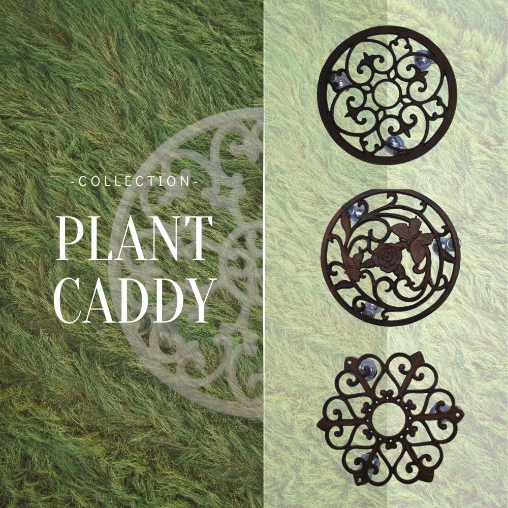 Cast Iron Butterfly Flower Garden Plant Trolley Holder k7m