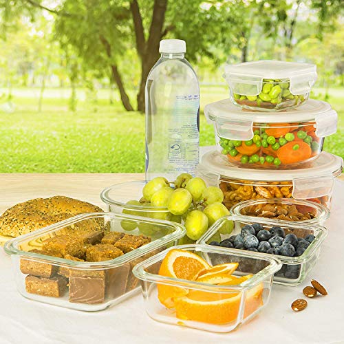 PrepNaturals 13 Pack Glass Meal Prep Containers with Lids J913804