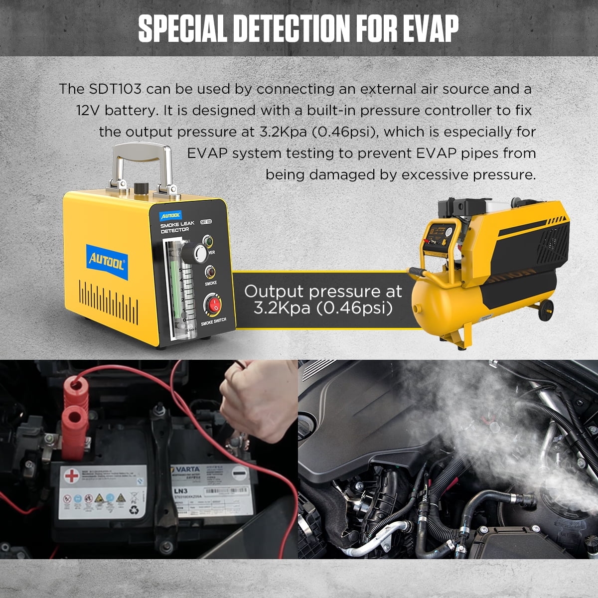 AUTOOL Car EVAP Smoke Machine Leak Tester, DC12V I193