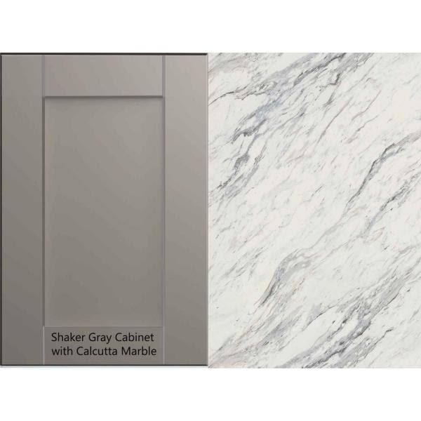 White Laminate Countertop Kit Left Miter Ogee Edge Calcutta Marble k7