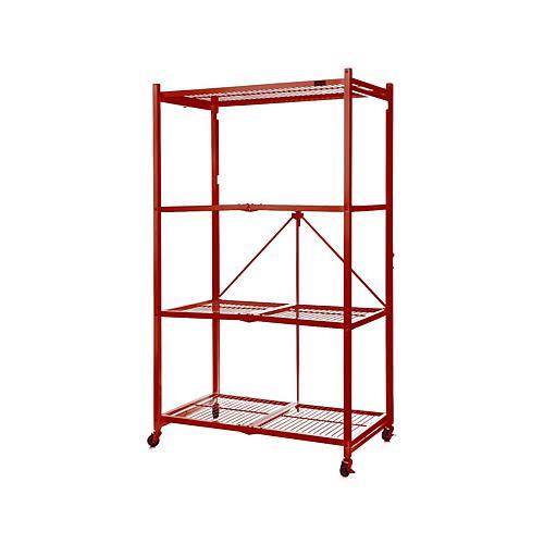 Origami Large 4-Tier Heavy-Duty Rack with Casters Red 7k