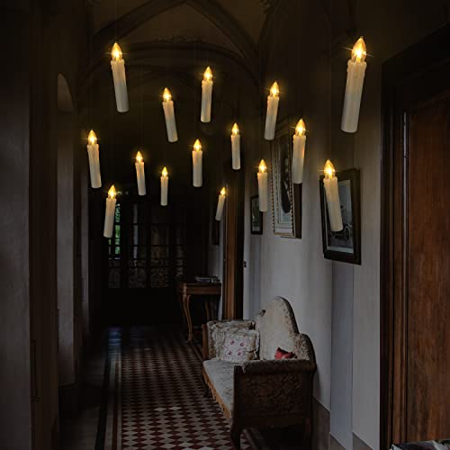 LED Window Taper Candles with Remote Timer, Battery Operated Flickering Lights k7m
