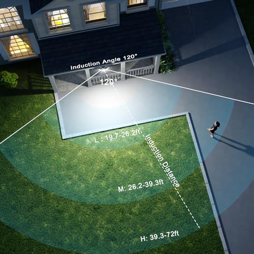 75W Motion Sensor Security Lights with Remote Control, 3 Heads, IP65, 2 Pack O11467