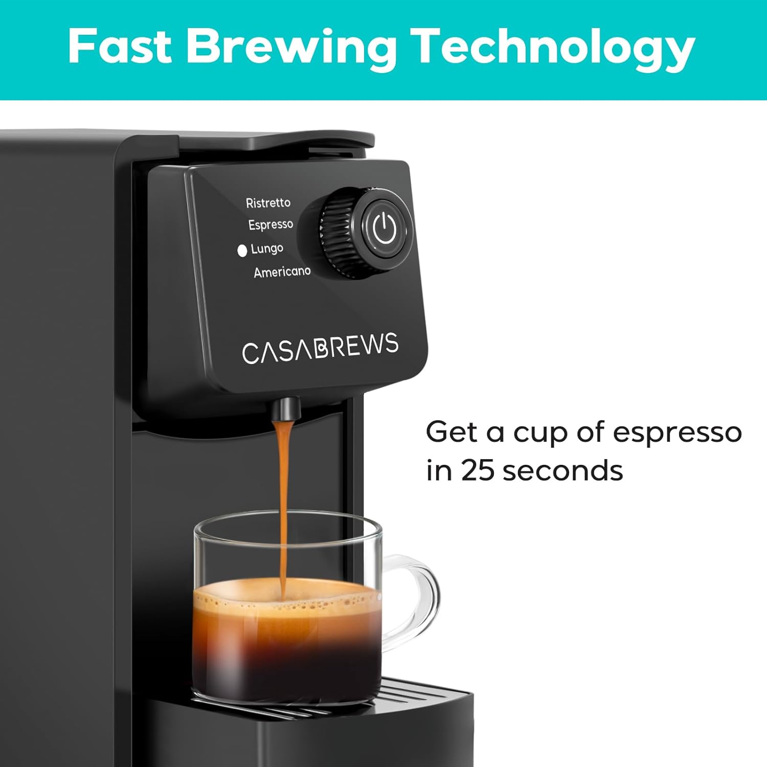 CASABREWS Espresso Machine for Nespresso Original Pods, 20 Bar, Compact F654
